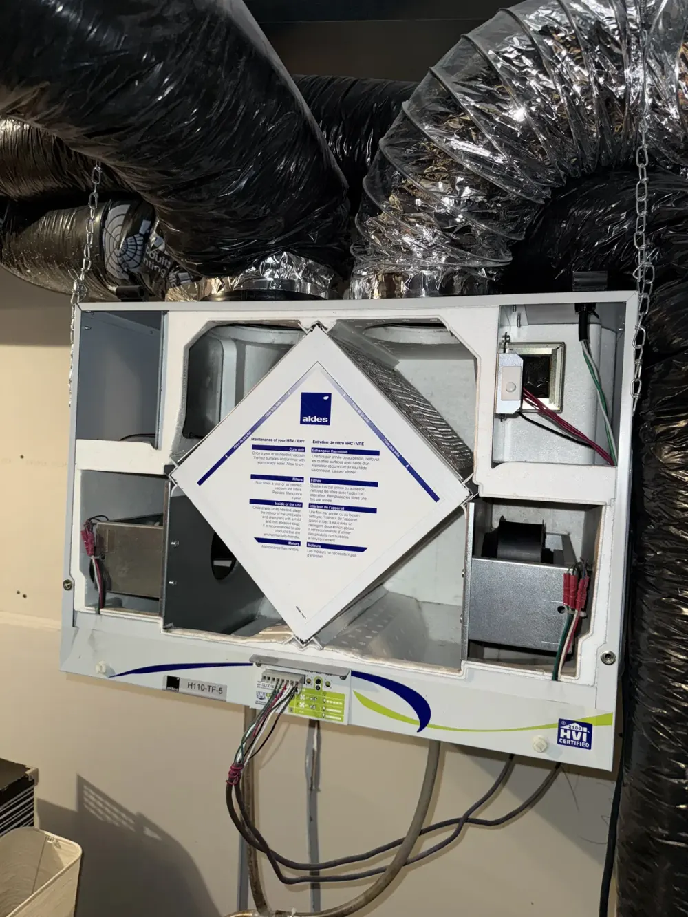 Inspection du noyau d'un échangeur d'air